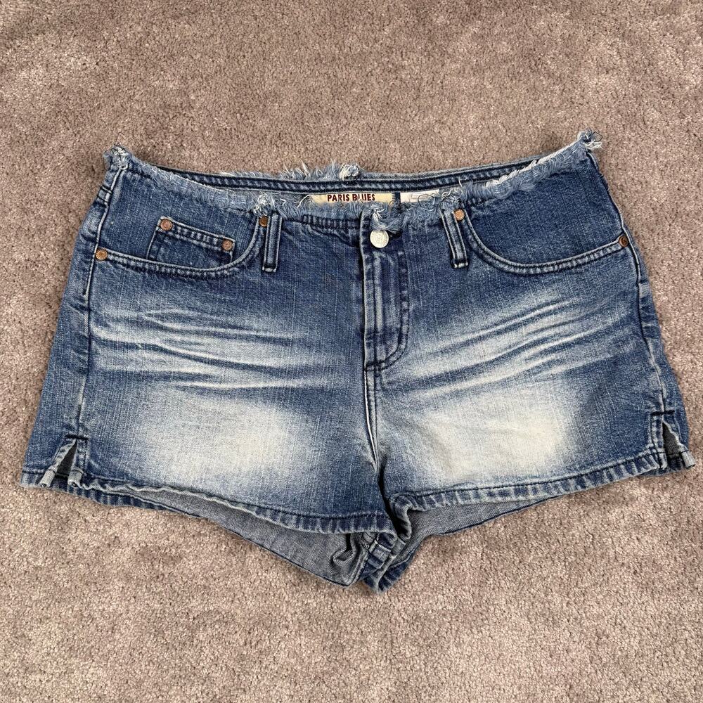Vtg Paris Blues Low Rise Denim Shorts Raw Hem Light Wash Size 11 90s  Booty
